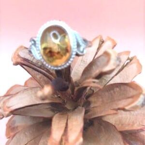 Yellow Amber Ring - Adjustable